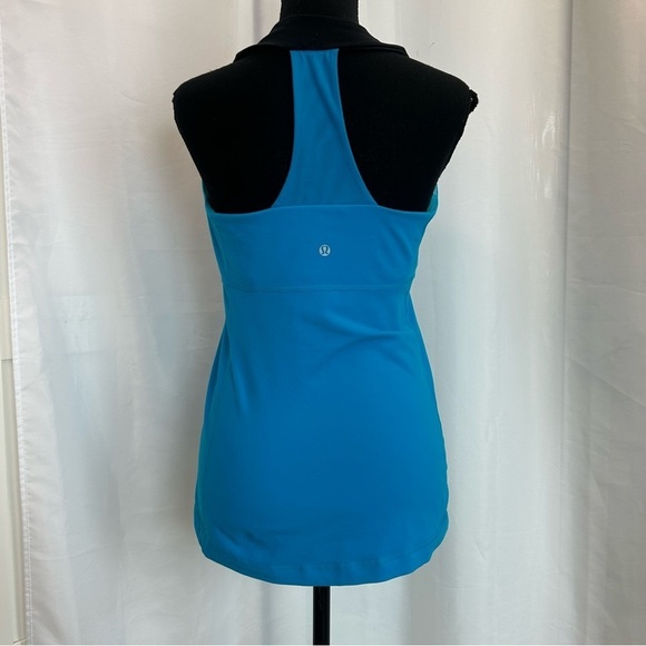 LULULEMON blue black scoop neck racer back tank top Sz 10 - Picture 4 of 9